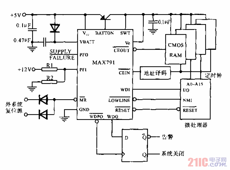MAX791構(gòu)成<strong>微處理器</strong><strong>監(jiān)控器</strong>.gif