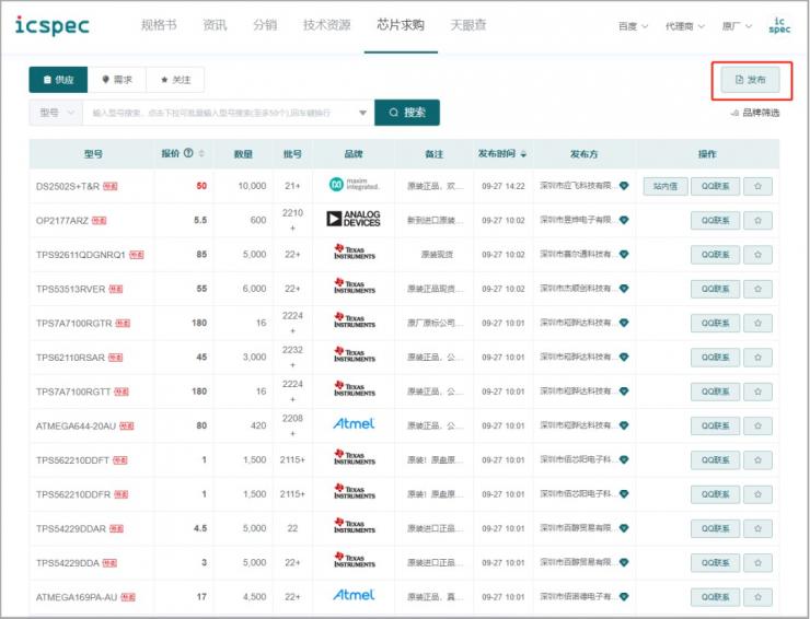 icspec芯片求購平臺(tái)，免費(fèi)發(fā)布ic供求信息，芯片規(guī)格書一網(wǎng)打盡！