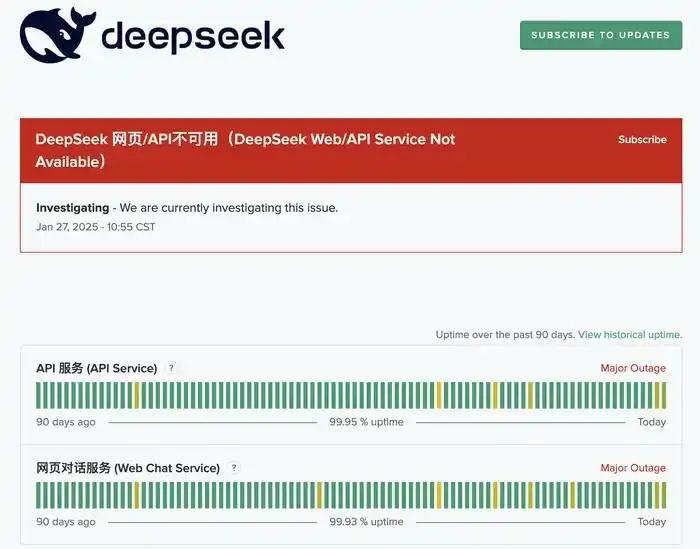 兩天兩次故障，DeepSeek又宕機了！