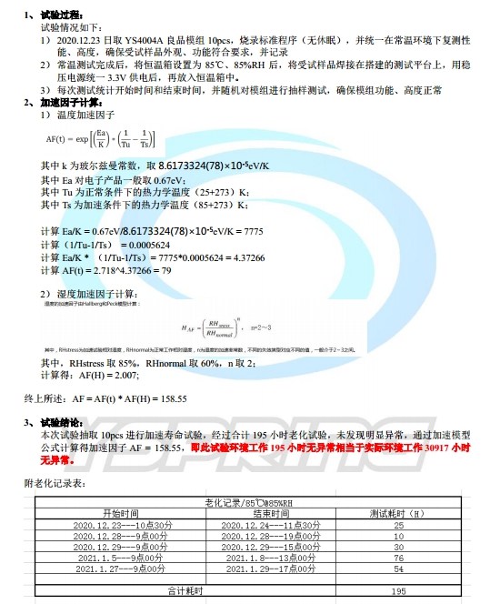 匯春科技：YS4004手勢(shì)模塊通過(guò)196小時(shí)高溫高濕老化測(cè)試！