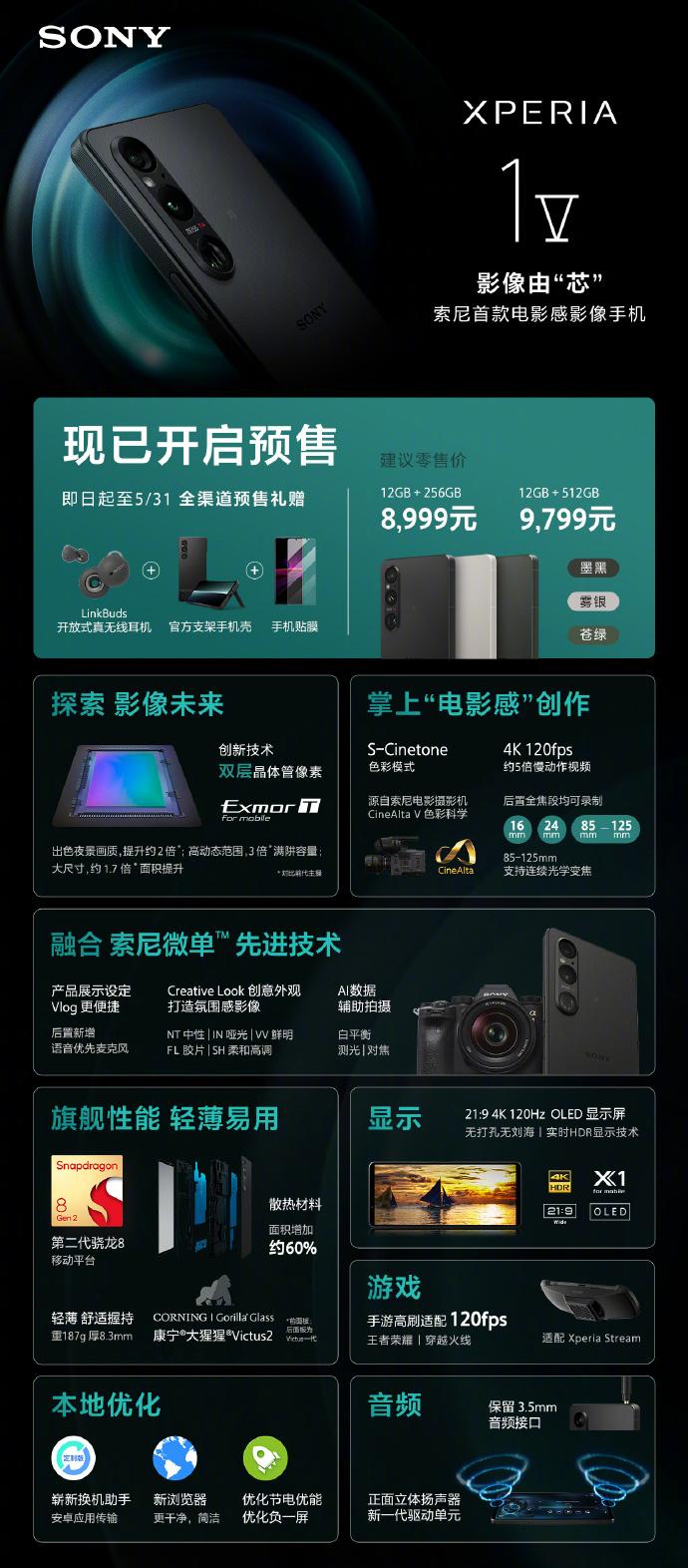 搭載高通驍龍?zhí)幚砥?，索尼發(fā)布 Xperia 1/10 V 兩款新機(jī)