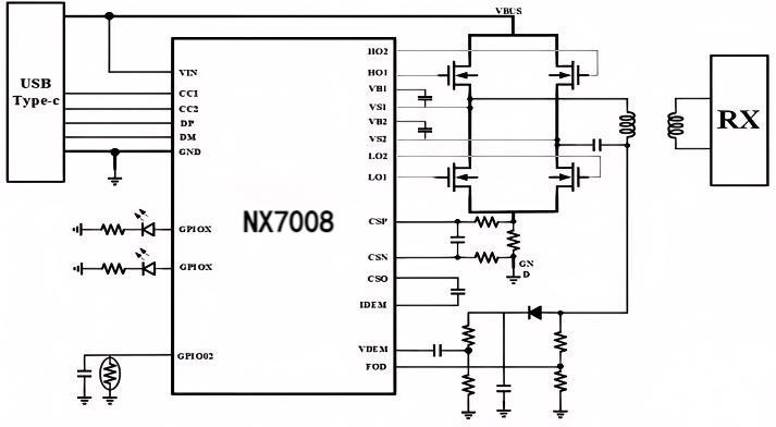 納祥科技NX7008，可功能覆蓋IP6802的無線快充IC，支持Qi2.0協(xié)議