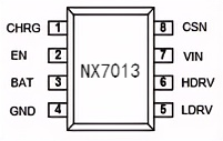 納祥科技4A異步雙節(jié)可調(diào)充電IC NX7013，外圍簡潔，可PIN TO PIN如韻CN3302
