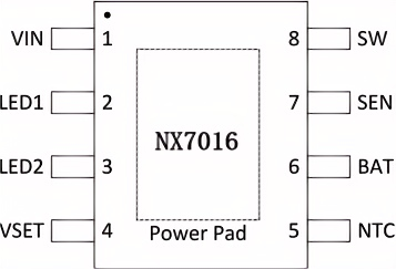 納祥科技國產(chǎn)2A同步降壓單節(jié)充電芯片NX7016，高可靠性用于小型便攜設(shè)備
