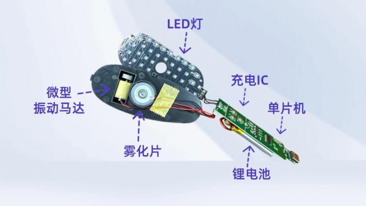 納祥科技客戶版電動(dòng)按摩梳方案，具650nm紅光與470nm藍(lán)光
