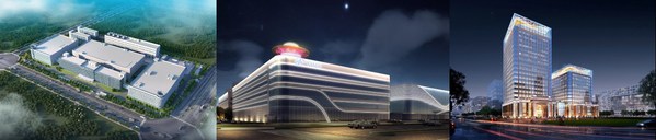 南昌約14萬平方米研發(fā)生產基地（圖左），上海市臨港新片區(qū)約18萬平方米研發(fā)生產基地和約10萬平方米的總部大樓（圖右）。