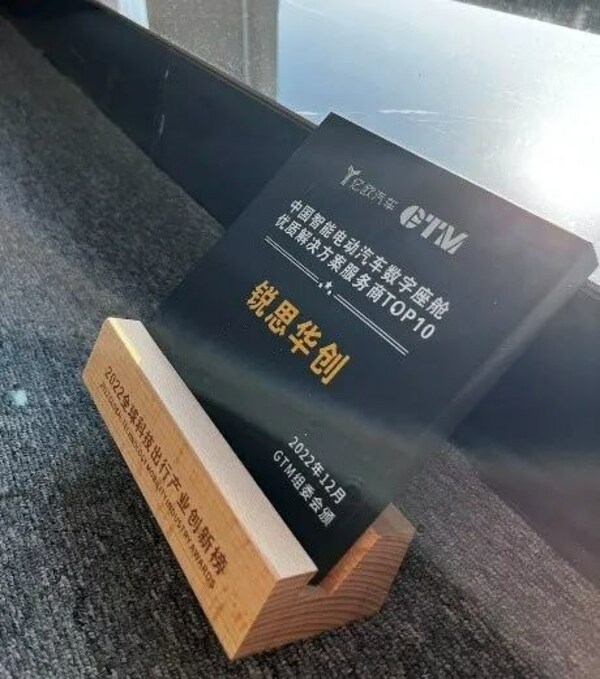 銳思華創(chuàng)入選“2022中國智能電動汽車數(shù)字座艙優(yōu)質(zhì)解決方案服務商TOP10”榜單