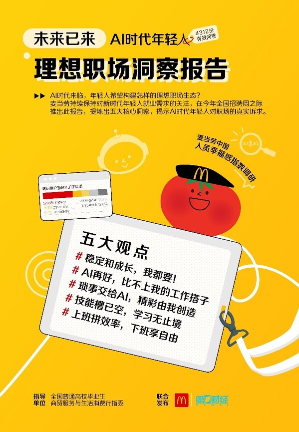 麥當(dāng)勞中國(guó)發(fā)布《未來(lái)已來(lái)——AI時(shí)代年輕人理想職場(chǎng)洞察報(bào)告》，關(guān)注新時(shí)代就業(yè)新趨勢(shì)。
